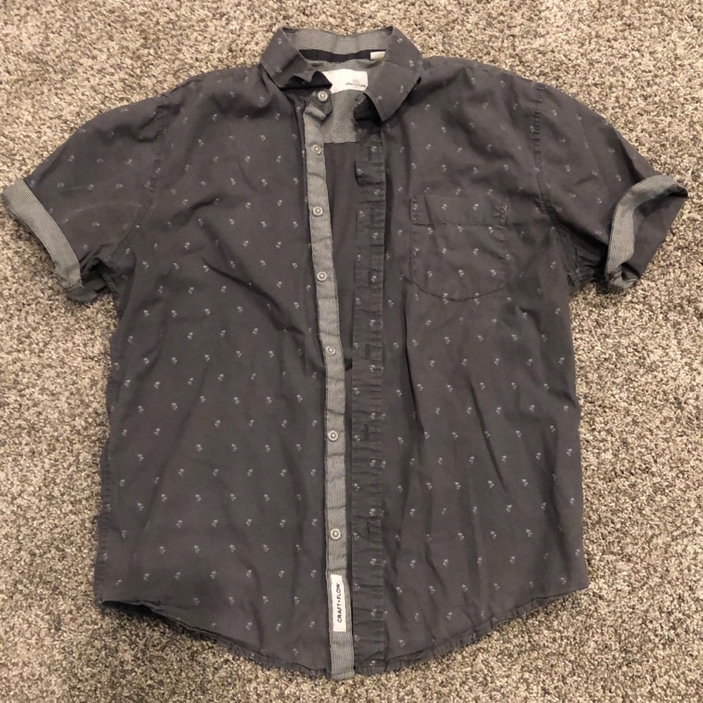 Men’s S Craft + Flow Grey Collared Button Up